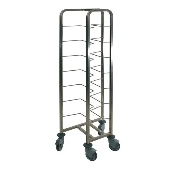 chariot inox pour 8 bacs à pâtons espacement 18.5 cm