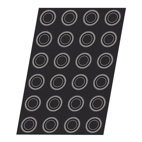 Flexipan 60x40 plaque de 24 ronds charmants 6.6 cm