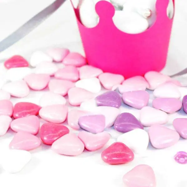 Coeur au chocolat assortiment de rose et lilas 500gr