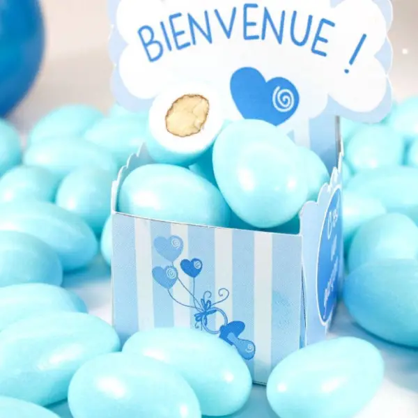 Dragées Amande Bleu ciel 1kg pas cher