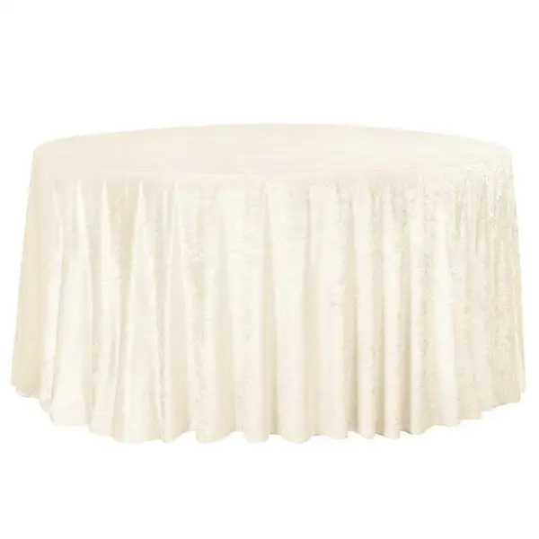 Nappe Velours ivoire ronde 300cm