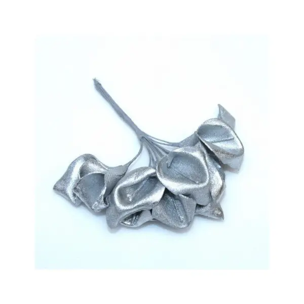 12 Arums argent artificiel pas cher