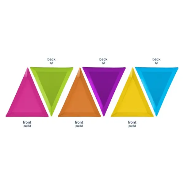 6 assiettes carton triangle mix de couleur