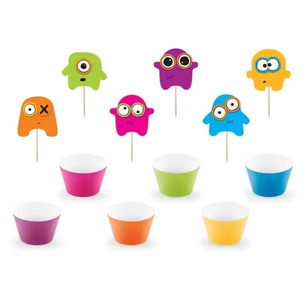 6 Cupcakes Petits Monstres
