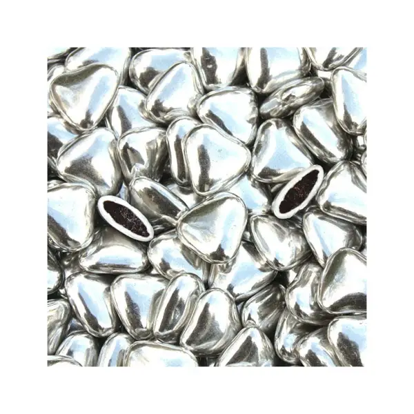 Dragées coeur chocolat argent 500gr