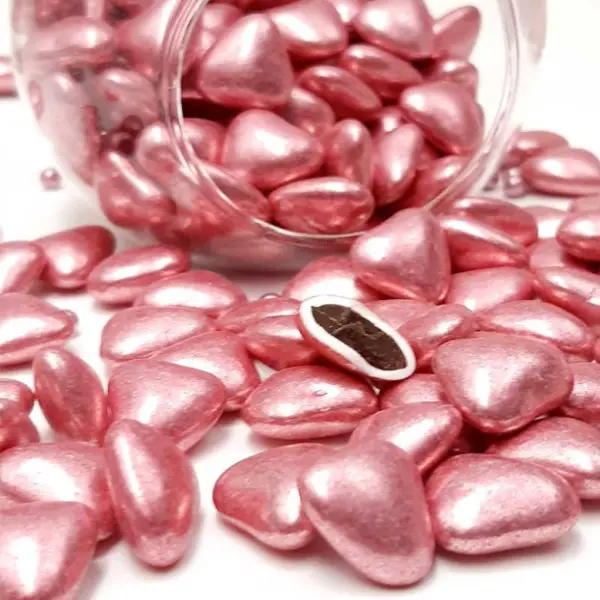 Petits coeurs au chocolat Rose Gold 500gr