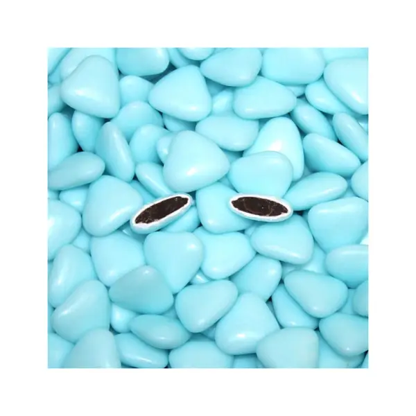 Dragées coeur chocolat bleu ciel 1kg