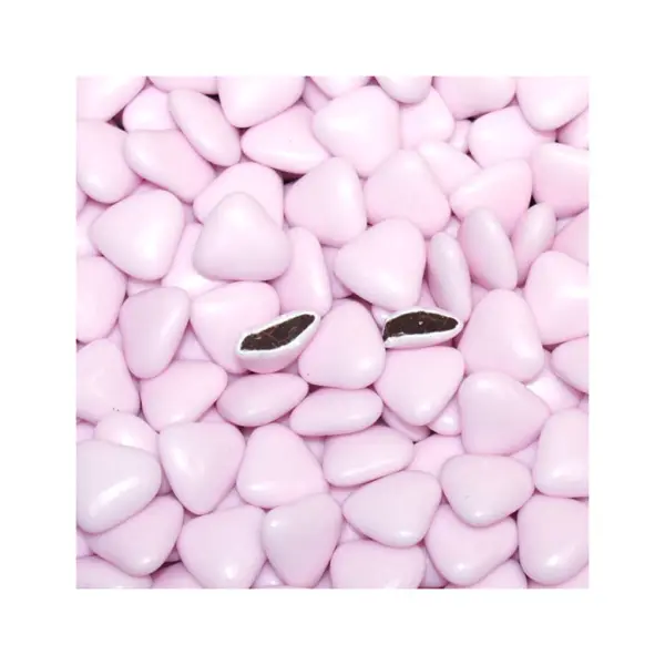 Dragées coeur chocolat rose 1kg