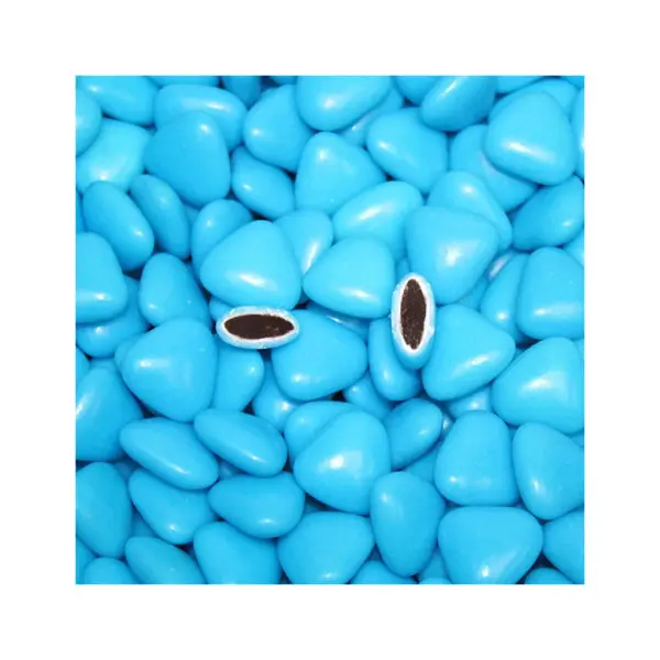 Dragées coeur chocolat turquoise 1kg