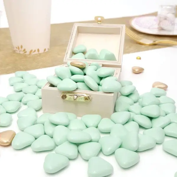 Dragées coeur chocolat Vert Menthe 1kg