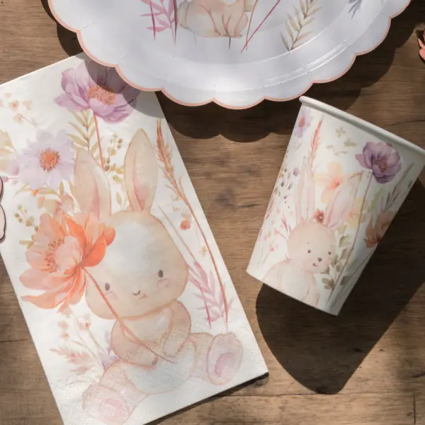 Serviettes en Papier Lapin de Pâques