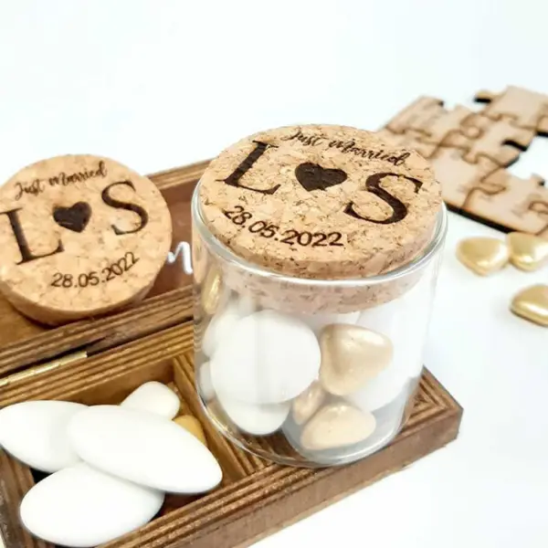 Pot en verre avec bouchon personnalisable