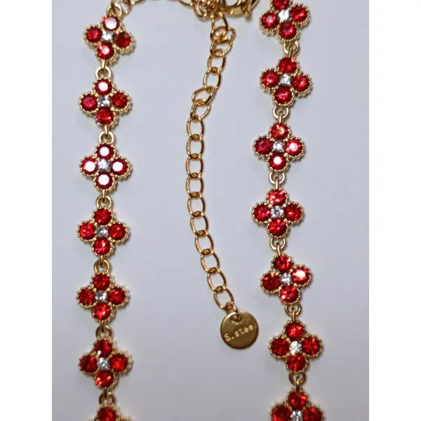 Collier princesse rouge écarlate . collier princesse acier inoxydable | bijou femme - idée cadeau