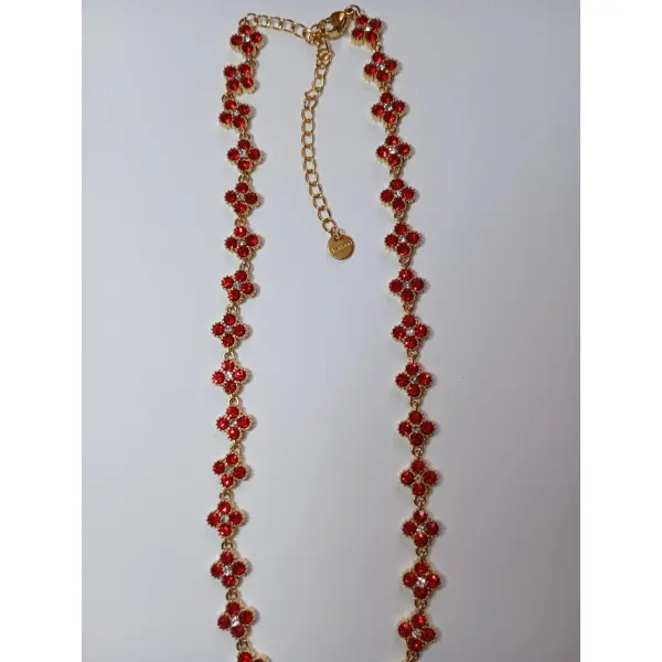 Collier princesse rouge écarlate . collier princesse acier inoxydable | bijou femme - idée cadeau