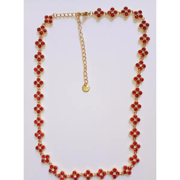 Collier princesse rouge écarlate . collier princesse acier inoxydable | bijou femme - idée cadeau