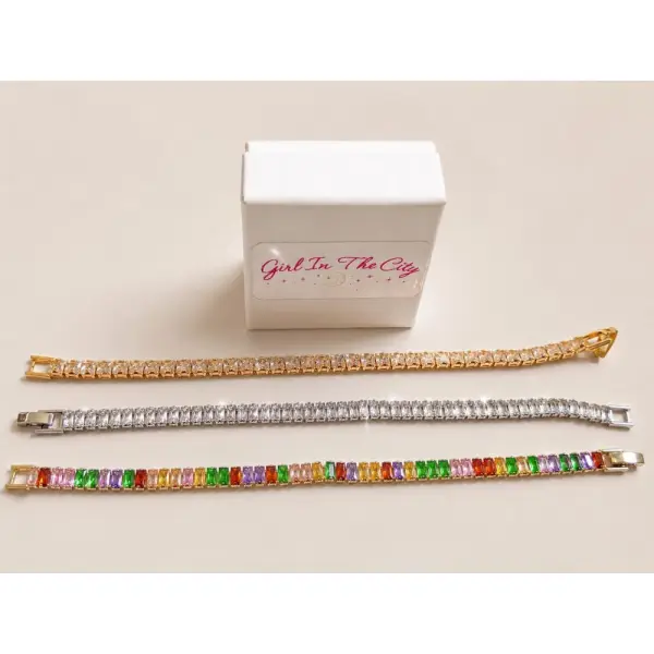 Bracelet cristaux de verres| | bracelet acier inoxydable strass élégant femme | bijou mariage soirée | cadeau femme