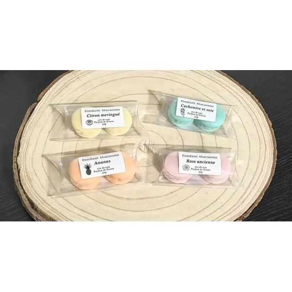 Duo de macarons fondants parfumés, senteur au choix