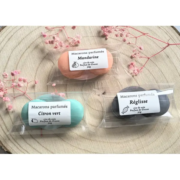 Duo de macarons fondants parfumés, senteur au choix