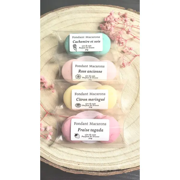 Duo de macarons fondants parfumés, senteur au choix