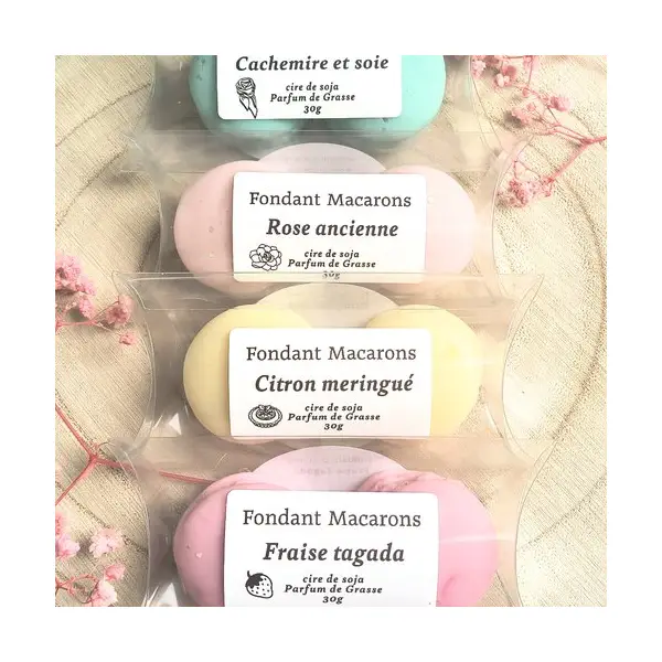 Duo de macarons fondants parfumés senteur au choix