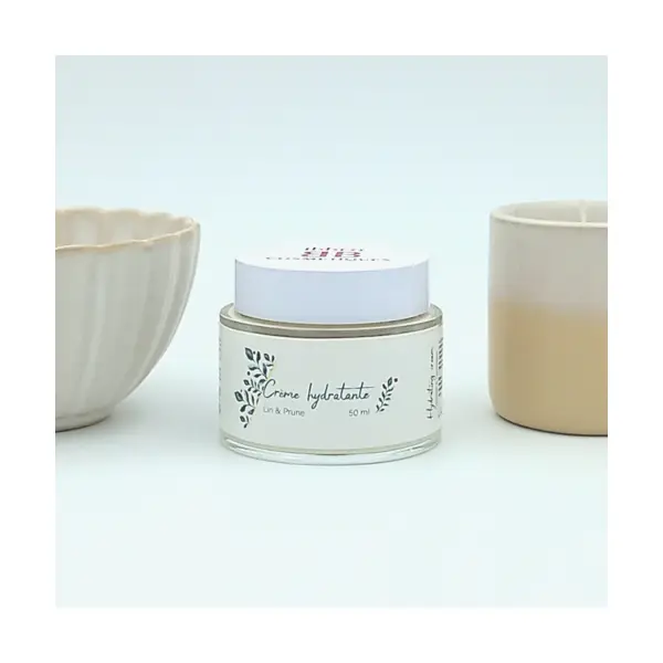 Crème hydratante, lin & prune, 50ml