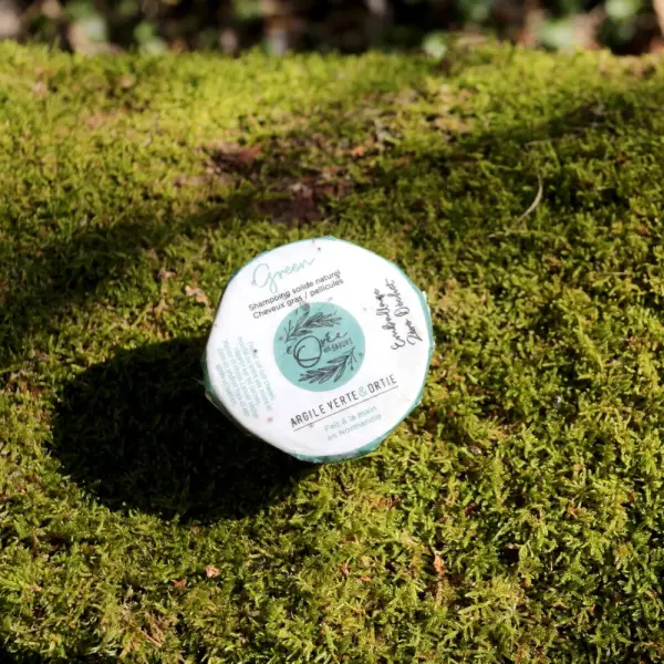 Shampoing solide green - cheveux gras, pellicules