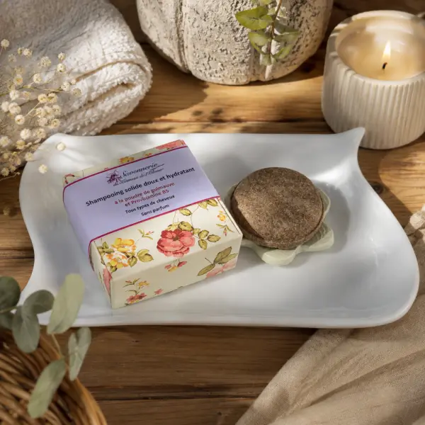 Coffret shampooing solide à la poudre de guimauve et provitamine b5.
