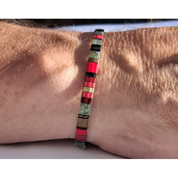 Bracelet homme perles tila en verre miyuki — pièce unique