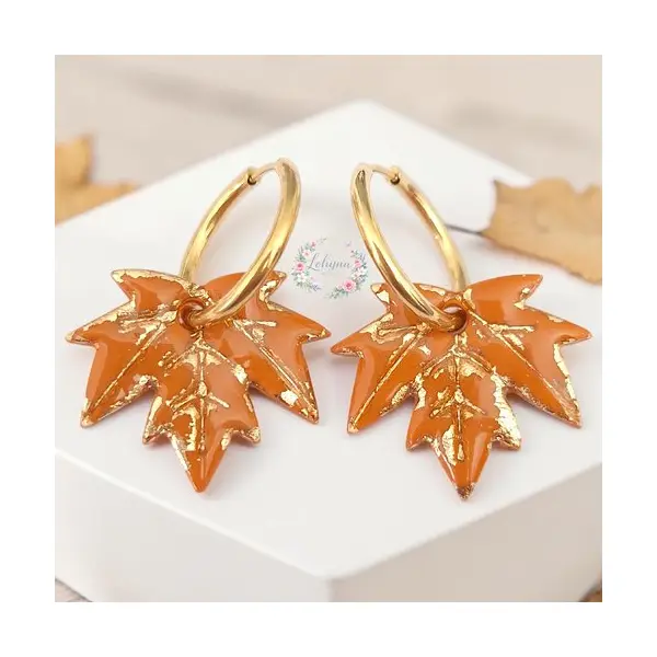 Boucles d'oreilles créoles interchangeables " vent d'automne "