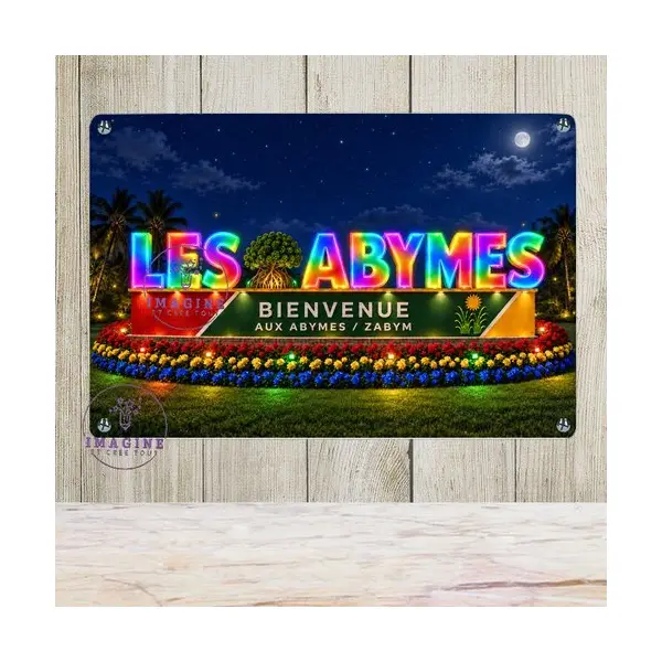 Tableau mural - sublimation - impression infusible ink - plaque aluminium - les abymes de nuit - guadeloupe - créole - bienvenue