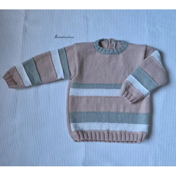 Pull enfant 2 ans tricoté main laine phildar partner