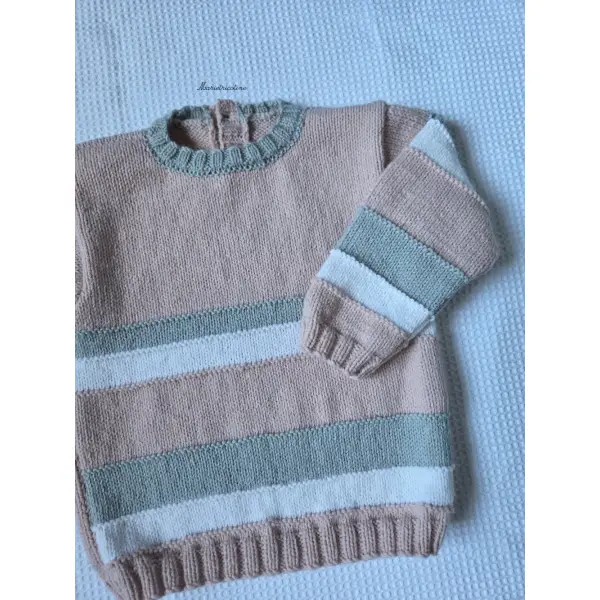 Pull enfant 2 ans tricoté main laine phildar partner