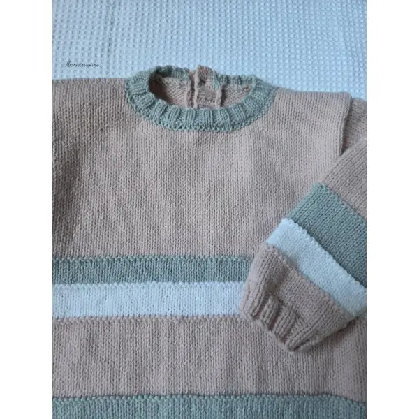 Pull enfant 2 ans tricoté main laine phildar partner