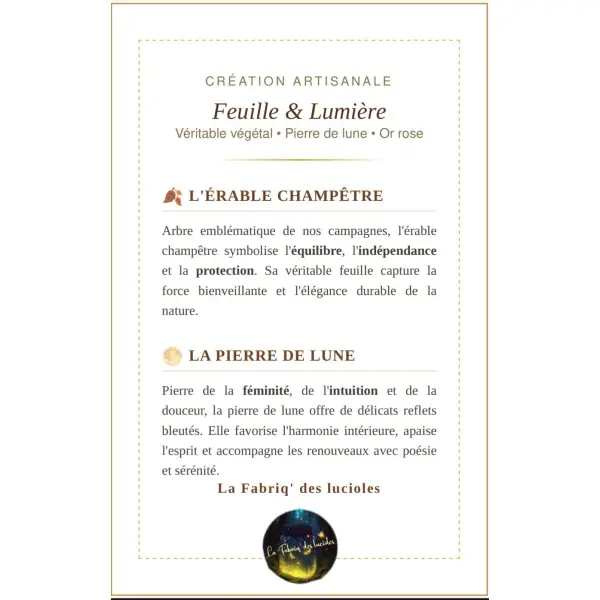 Collier féerique — feuille & lumière