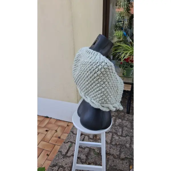 Chauffe epaules tricote mains vert