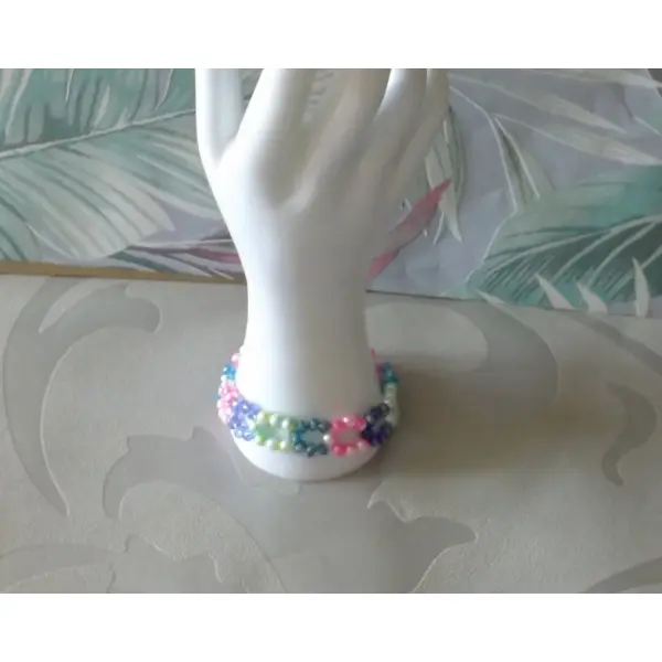 Bracelet en perles à facettes et rondes