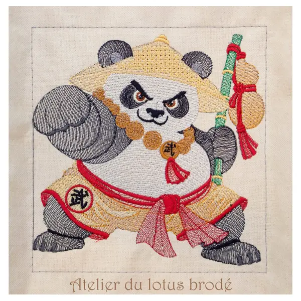 Fichier broderie machine- panda- panda kiba dachi