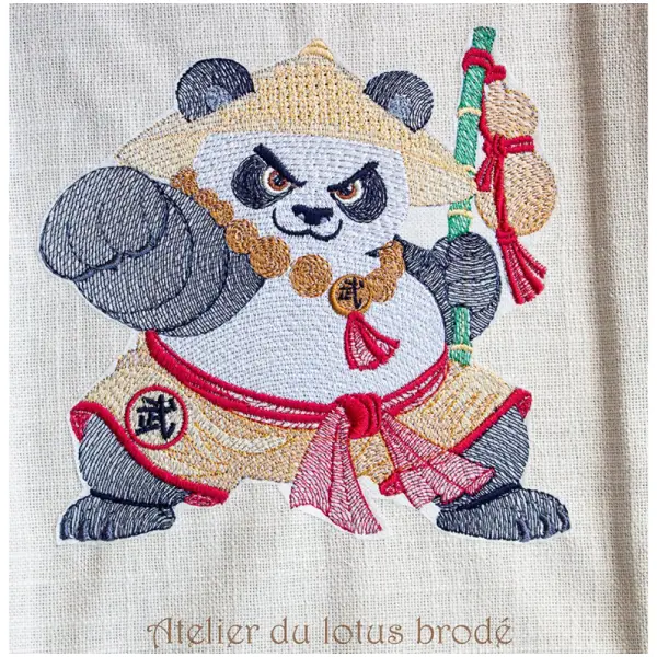 Fichier broderie machine- panda- panda kiba dachi