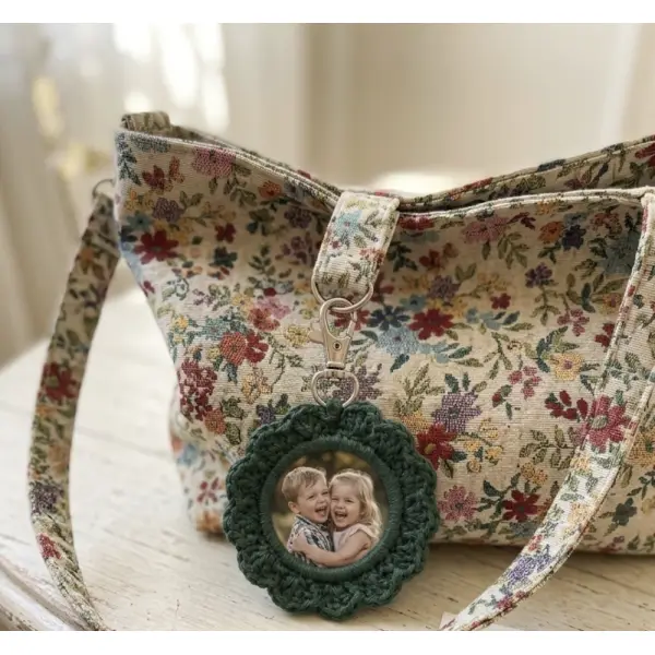 Mini cadre photo au crochet pour sac — porte-clés photo personnalisé