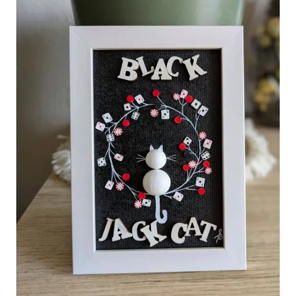 Cadre décoratif black jack cat