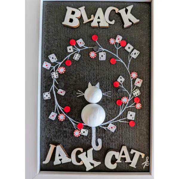 Cadre décoratif black jack cat