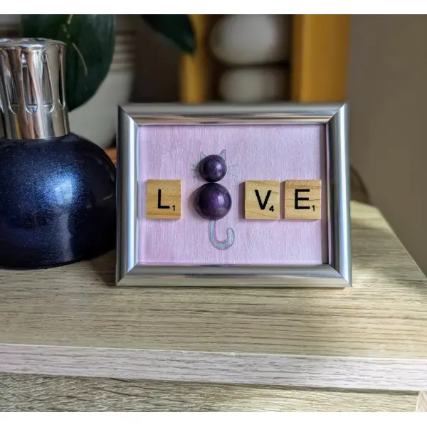 Mini cadre chat love violet