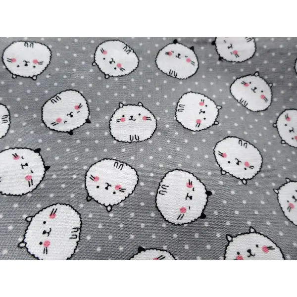 Trousse chats en boule blancs et pois, pochette de rangement, trousse femme homme, accessoire cadeau chat