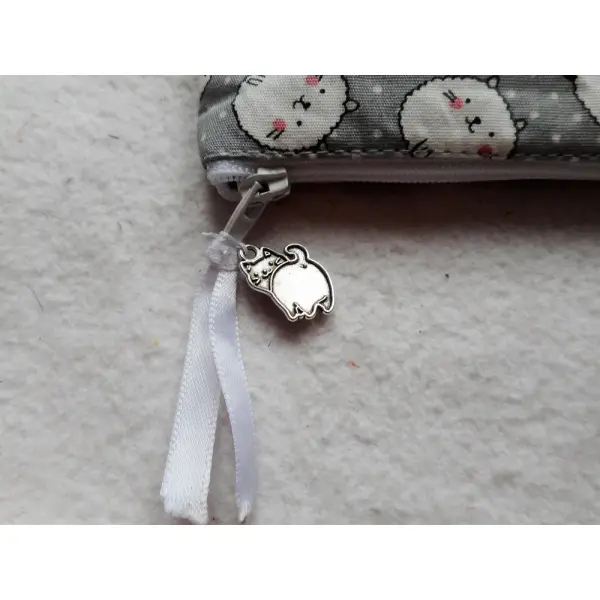 Trousse chats en boule blancs et pois, pochette de rangement, trousse femme homme, accessoire cadeau chat
