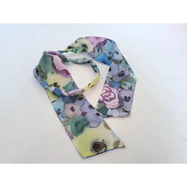 Bracelet en soie peint main fleuri