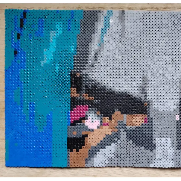 Portrait en pixel art, perle a repasser