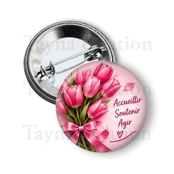 Badge octobre rose, 3 tailles