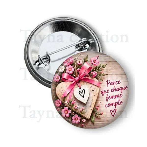 Badge octobre rose, 3 tailles