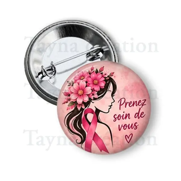 Badge octobre rose, 3 tailles