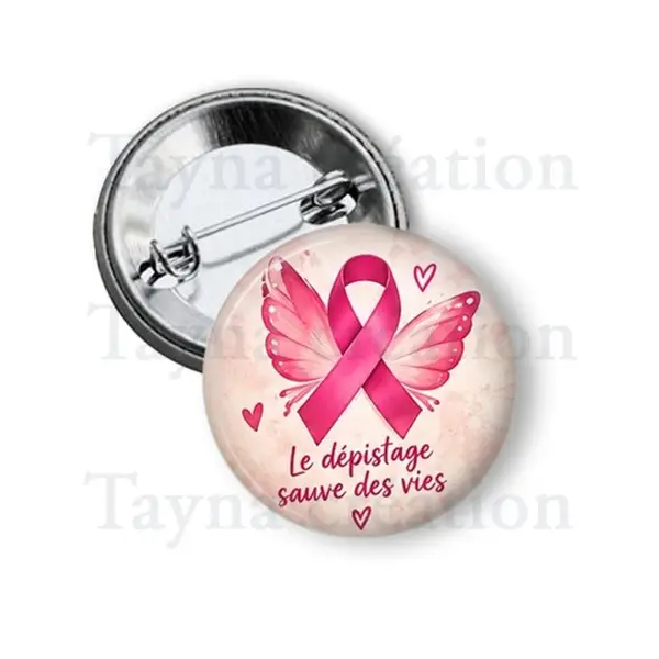 Badge octobre rose, 3 tailles